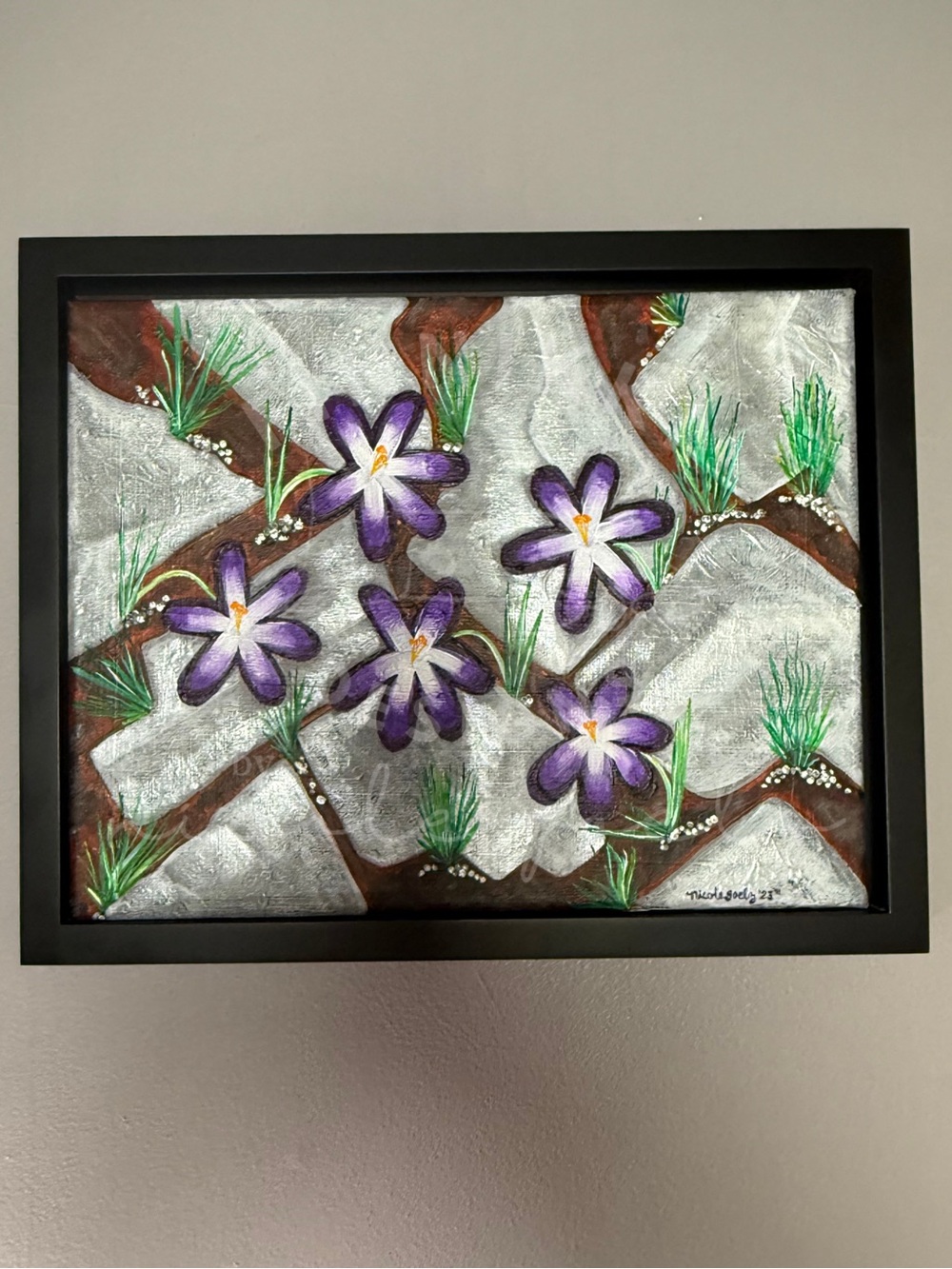 Purple Persistence | Original Framed Acrylic Painting | 11” x 14”